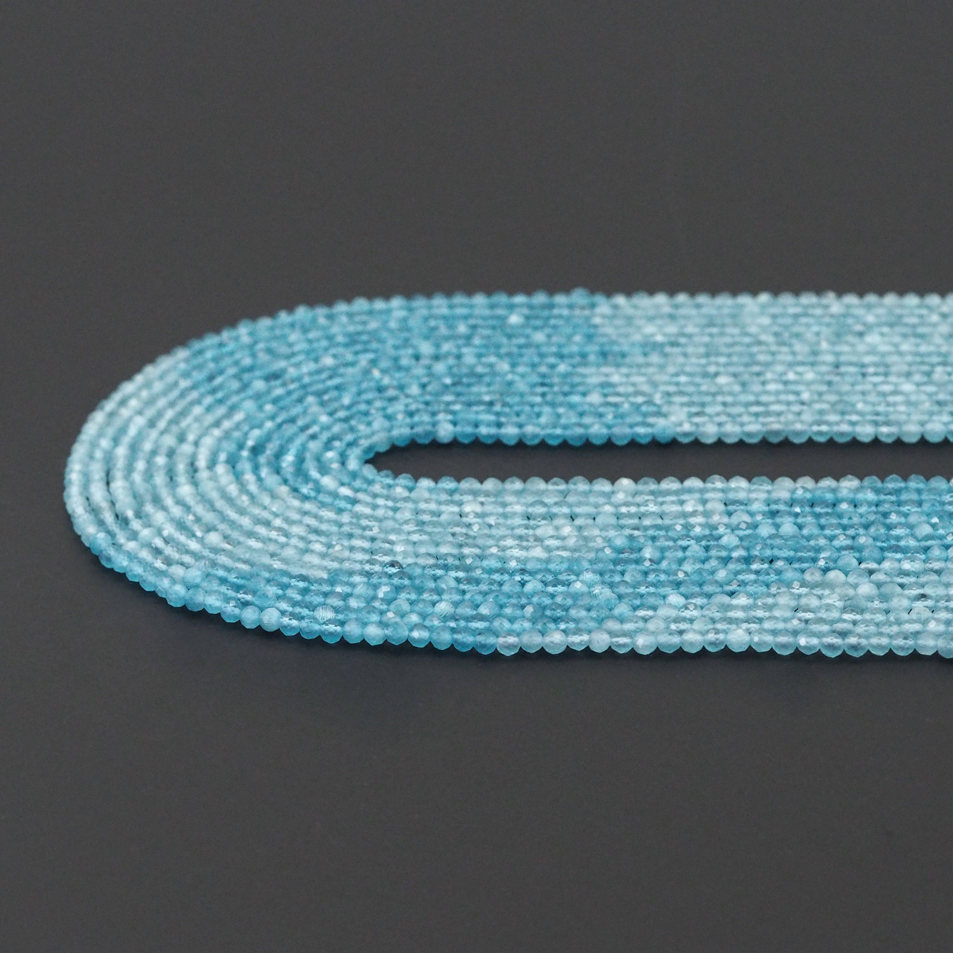Blue Cat's Eye Round Faceted Beads, Sku#U1759