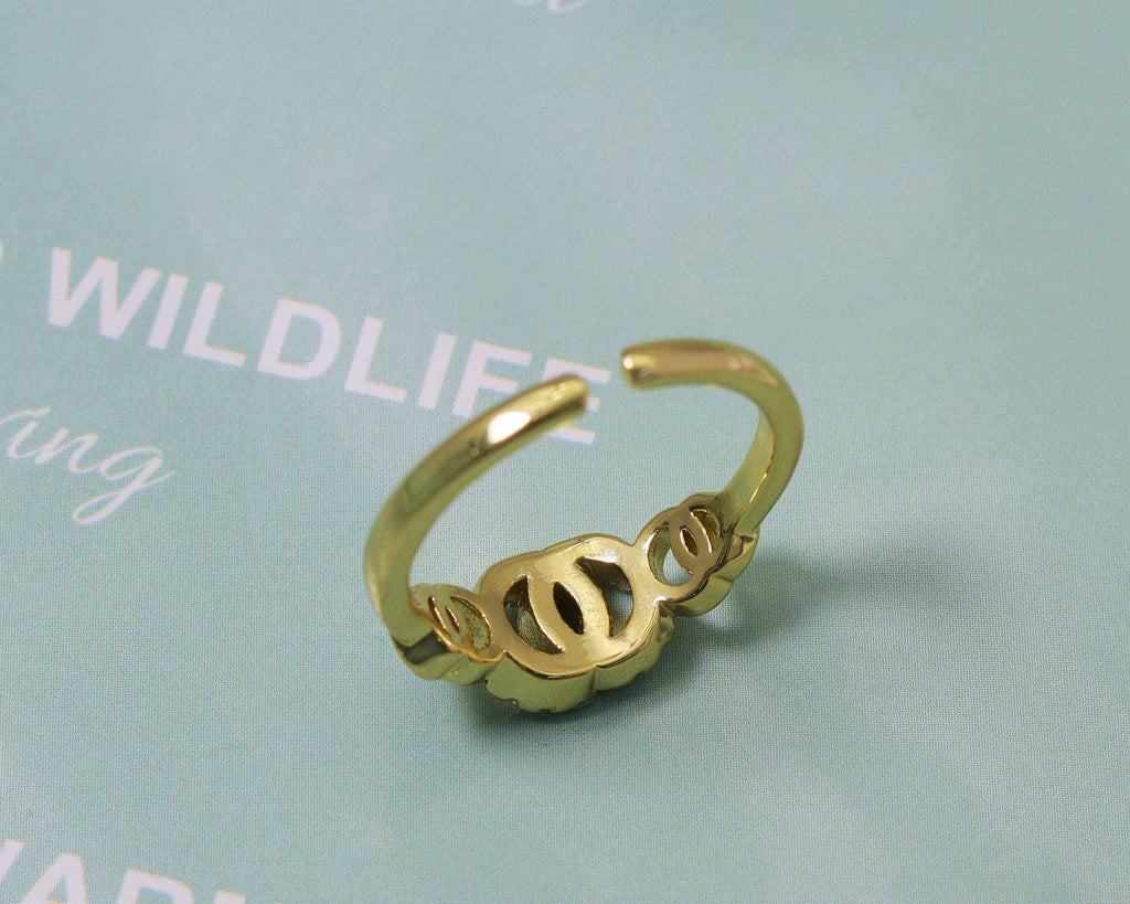 CZ Round Circle Adjustable Ring, Sku#LD213