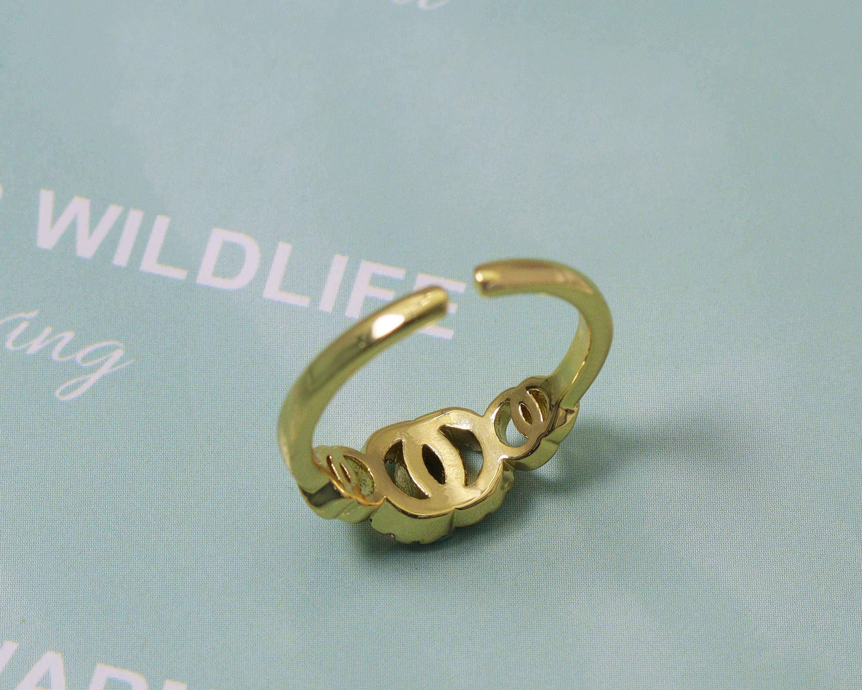 CZ Round Circle Adjustable Ring, Sku#LD213