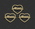 Gold Filled CZ Micro Pave Mama Word On Heart Shape Connector,18K Gold Filled Mama Charm, Mother's Day Gift, 25x18mm,Sku#LD109