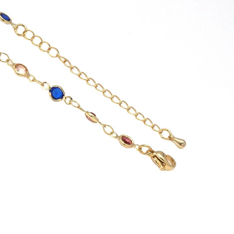 Multi Color Crystal Choker Necklace,sku#EF287