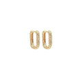 Hammered Gold Rectangle Shape Earrings, Sku#ZX168
