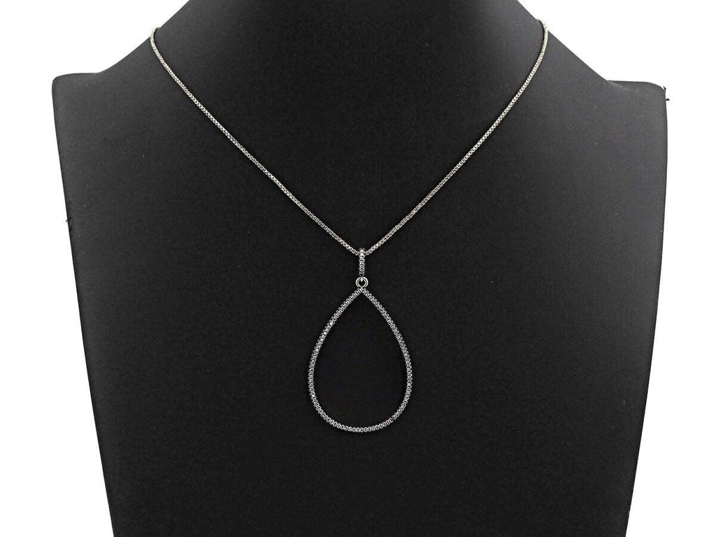CZ Micro Pave Teardrop Frame Pendant,Antique Silver Finish,  Cz Big Pave Water Drop  Charm Pendant,33x49mm,sku#F982