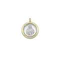 Dual color Virgin Mary Gold Coin Charm Pendant, Sku#LK1016