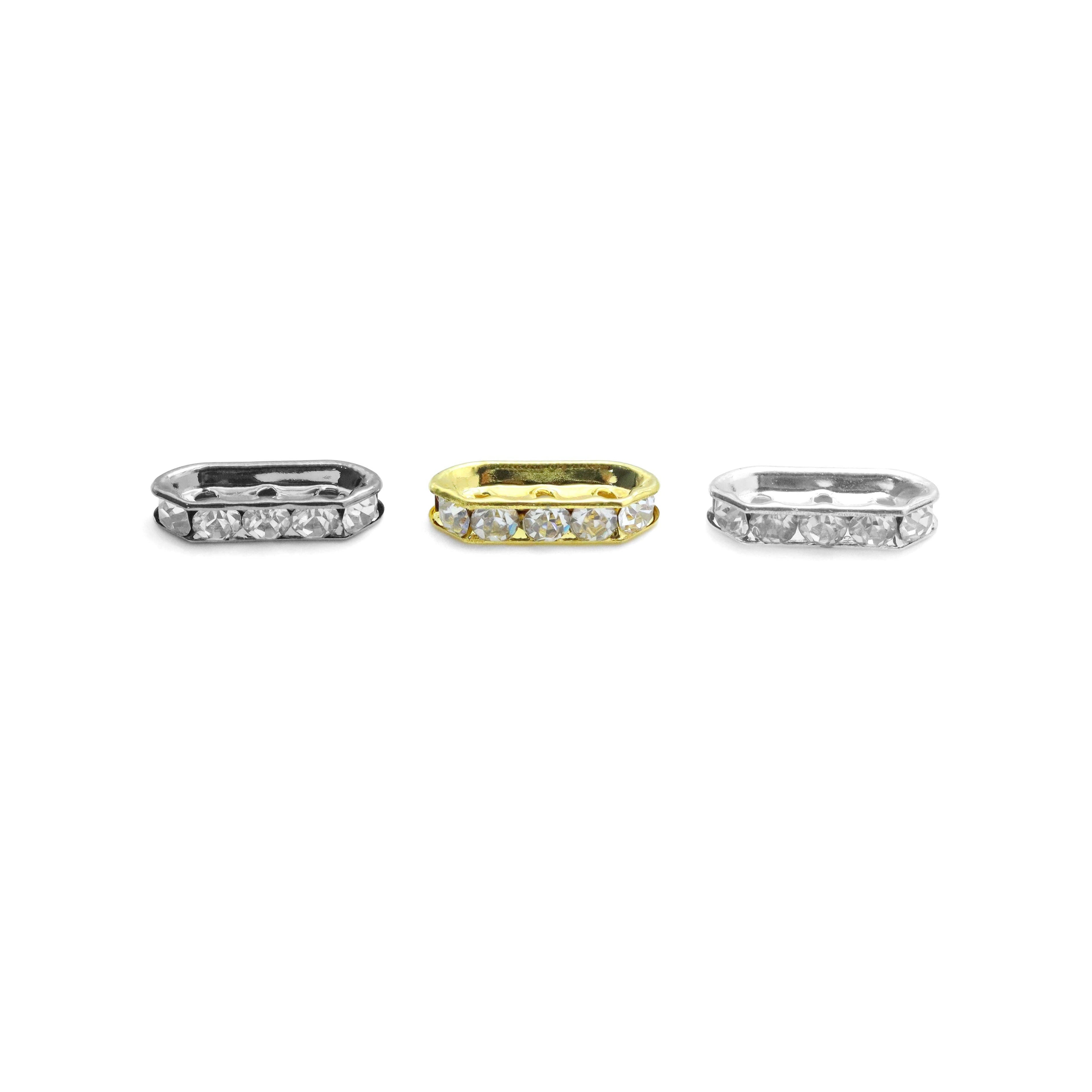 10pc Rhinestone Jewerly Seperator Bar with 3 holes, sku#C131