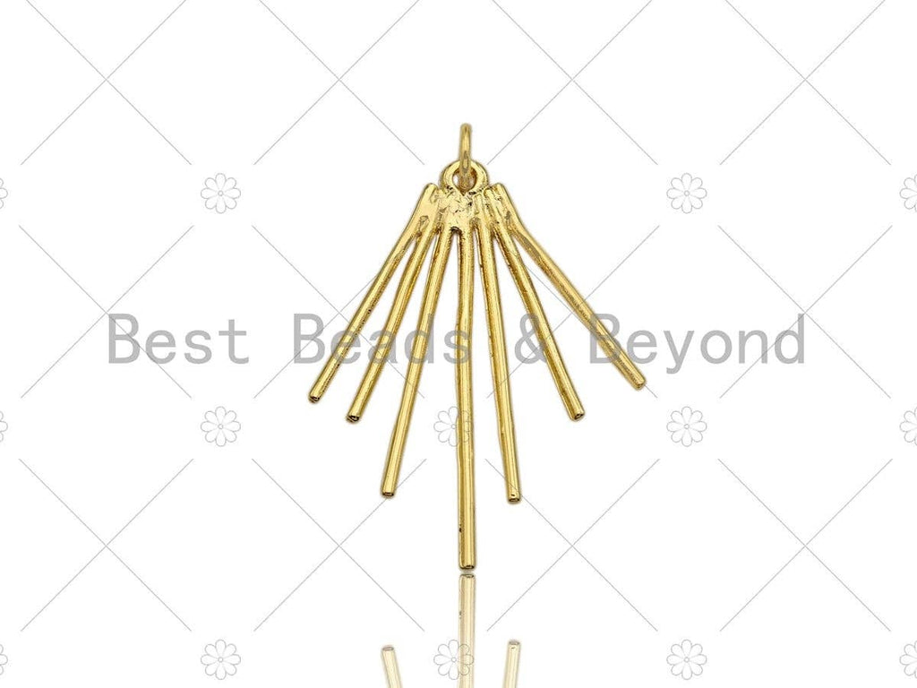 18k Shiny Gold Plated Radiate Charms,Radiate Pendant, Gold Charm, Gold Pendant, Radiate Necklace Charms, 32x25mm, Sku#Y277