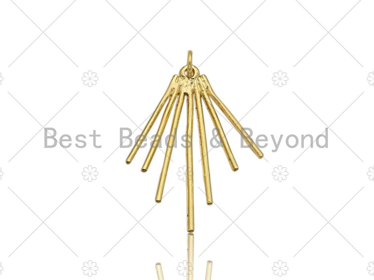 18k Shiny Gold Plated Radiate Charms,Radiate Pendant, Gold Charm, Gold Pendant, Radiate Necklace Charms, 32x25mm, Sku#Y277
