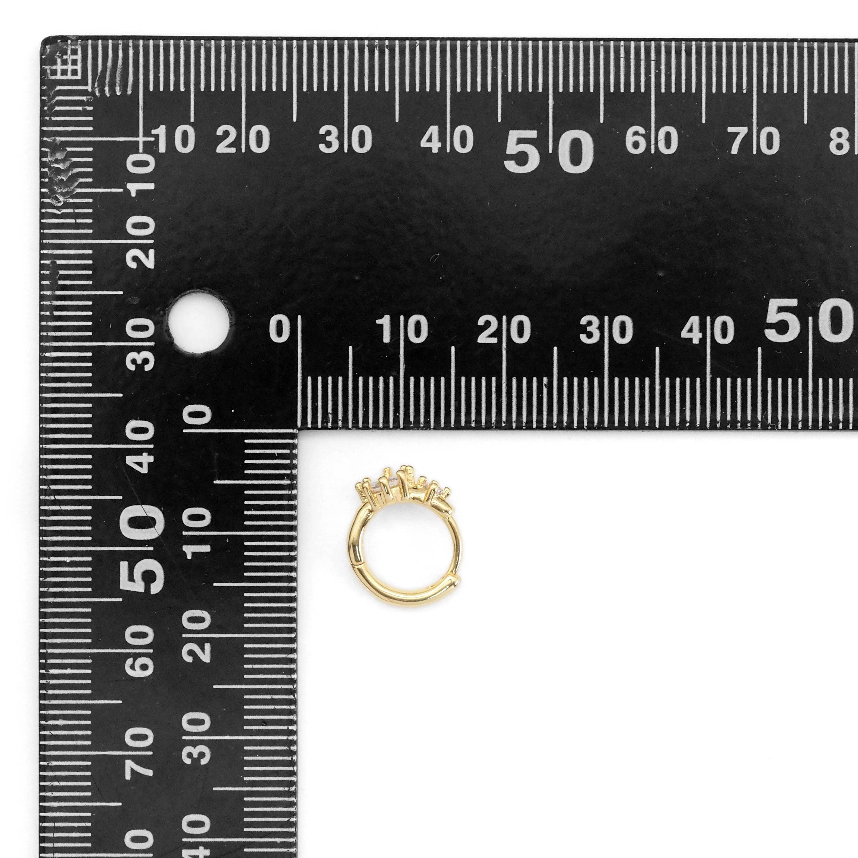 Gold CZ Small Hoop Huggie Earrings, Sku#Y846