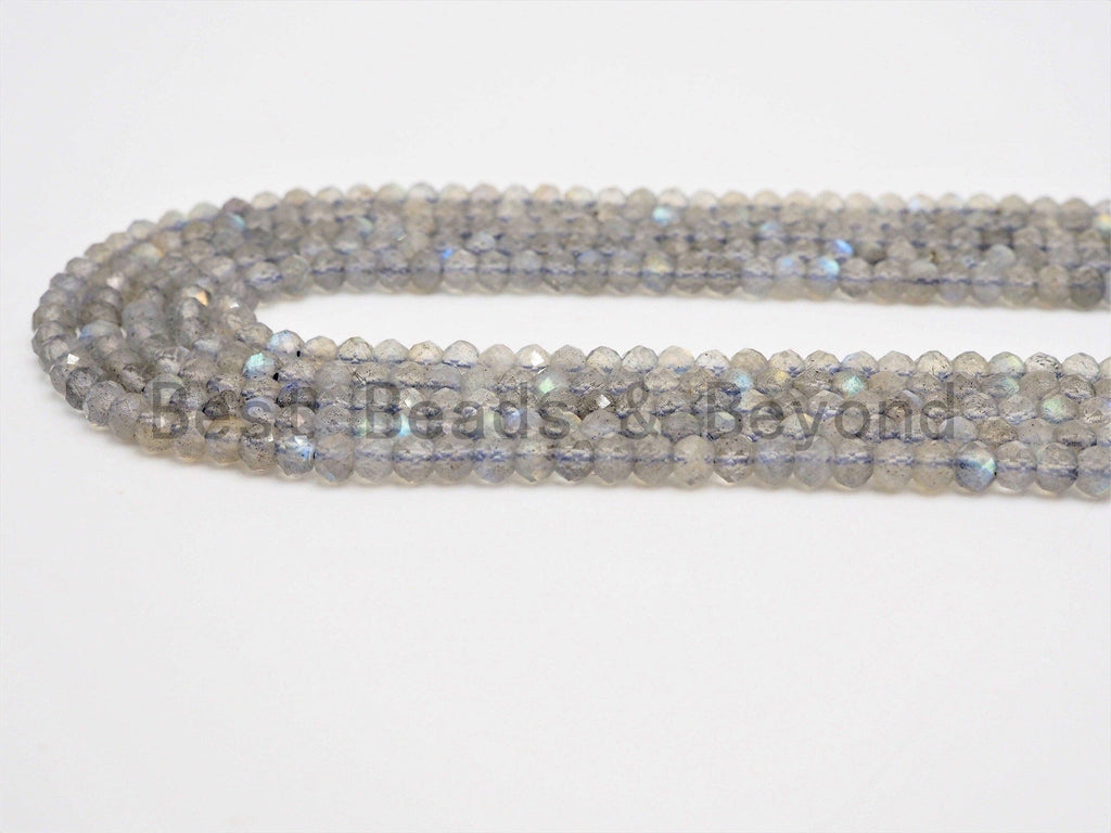 High Quality Natural Labradorite Rondelle/Round Faceted beads,2x3mm/4mm/5mm Sparkle Gemstone Beads, Tiny beads, 15.5inch strand, SKU#U370