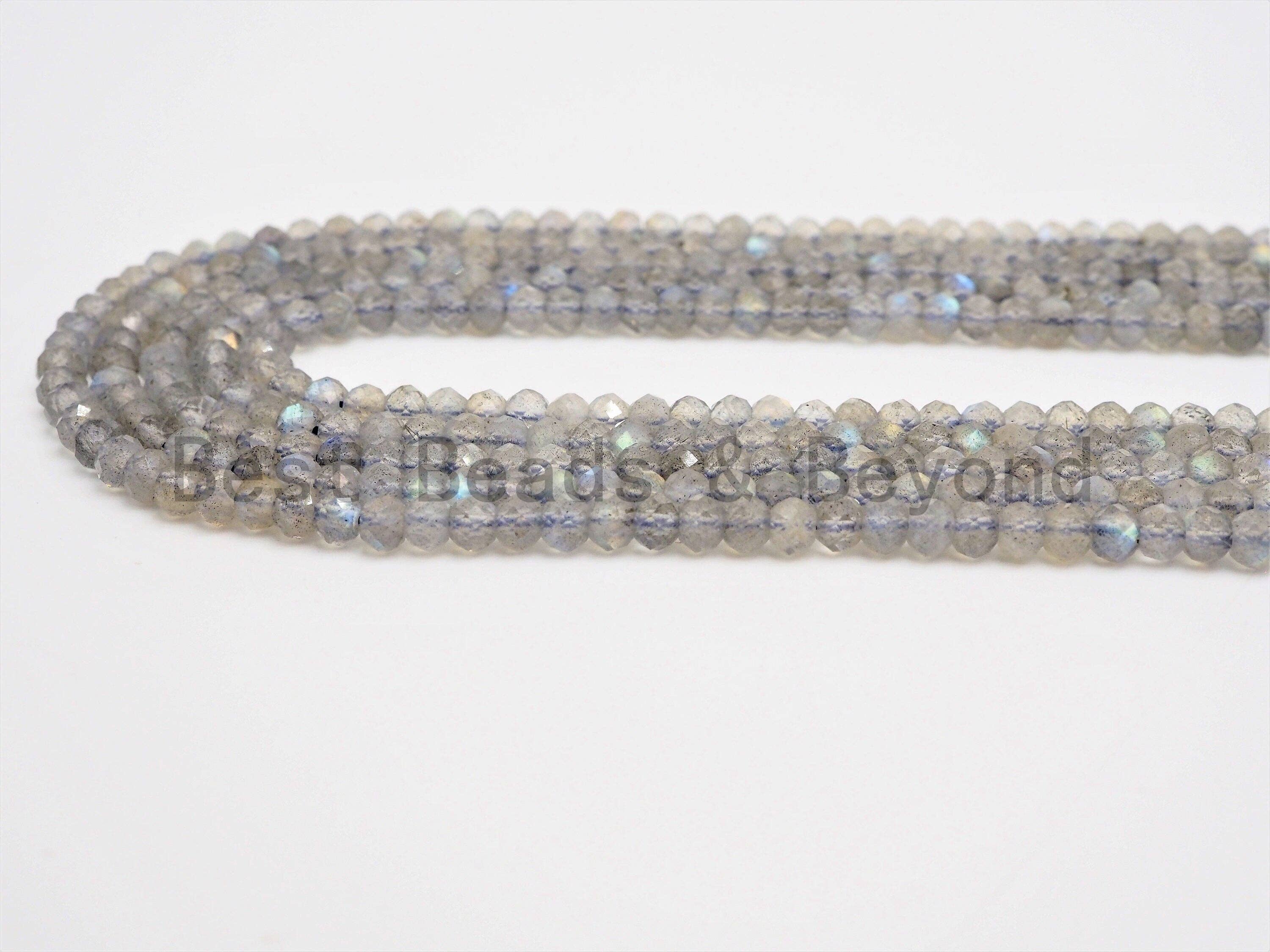 High Quality Natural Labradorite Rondelle/Round Faceted beads,2x3mm/4mm/5mm Sparkle Gemstone Beads, Tiny beads, 15.5inch strand, SKU#U370