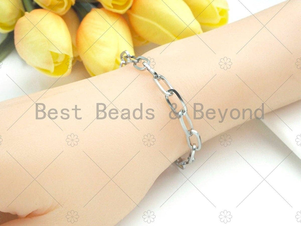 Chaîne maille ovale en acier inoxydable inaltérable, couleur argent antique, chaînes de bijoux non finies, chaîne en gros, 6x12mm, sku#A104