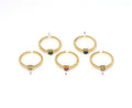 Gold Colorful CZ Heart Adjustable Ring, Sku#JL177