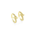 Gold CZ T Adjustable Ring, Sku#LX270