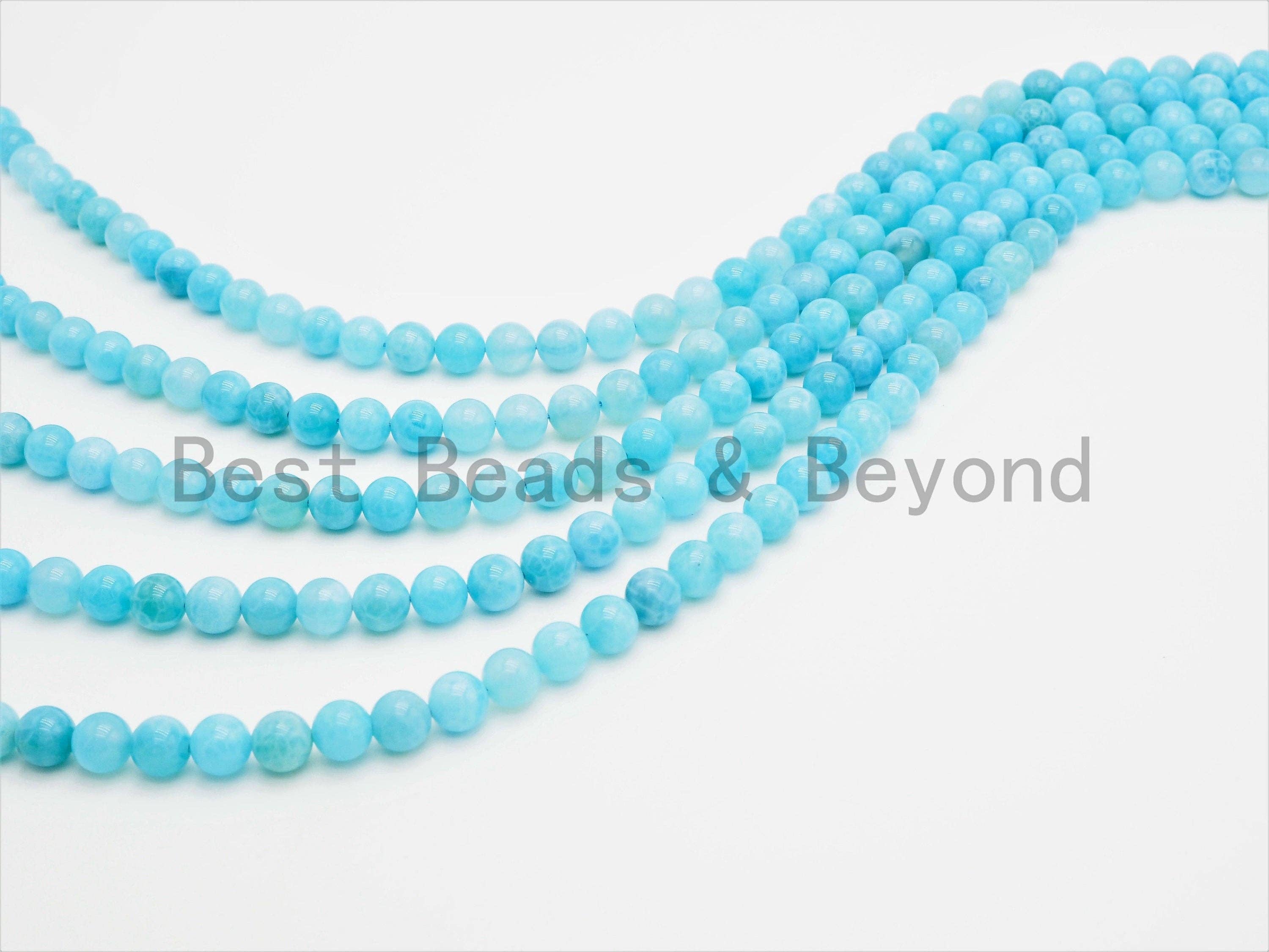 High Quality Chalcedony Beads, Round Smooth 6mm/8mm/10mm/12mm/14mm Natural BLUE Gemstone beads,Blue Beads, 15.5inch strand, SKU#U354