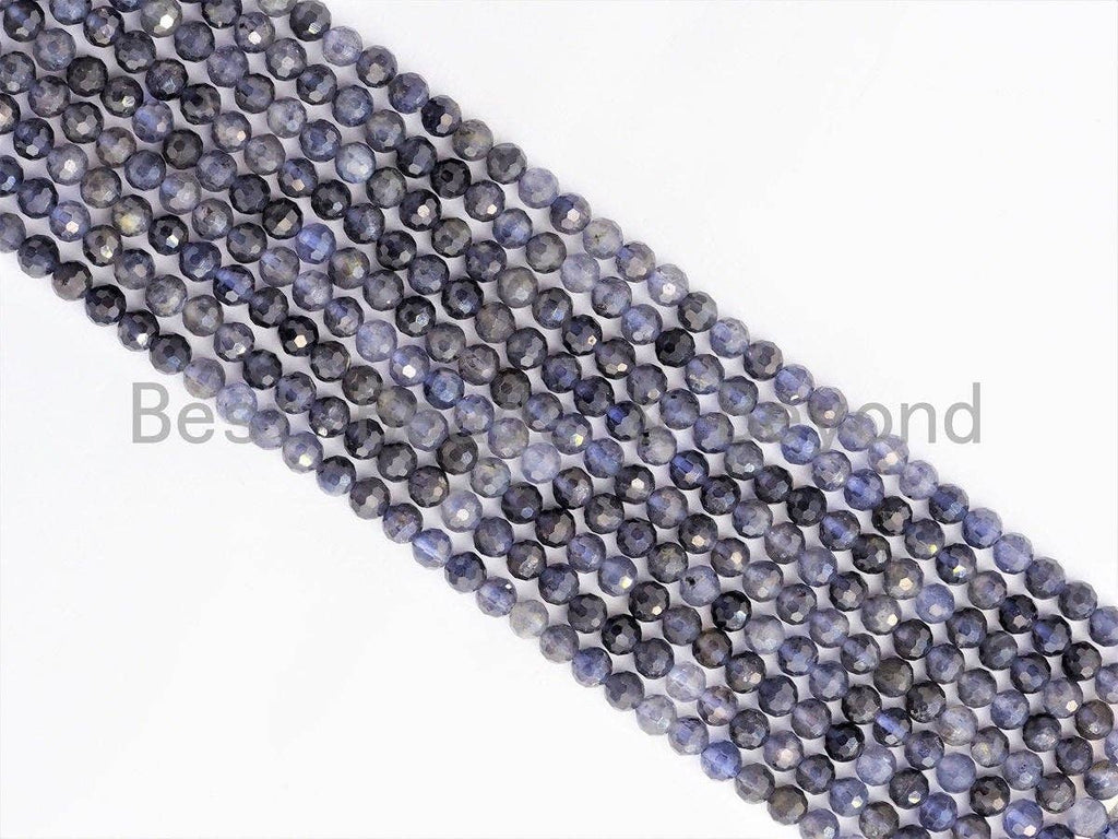High Quality Natural Faceted Blue LOLITE Beads-2mm/3mm/4mm/6mm-lolite Beads,15.5" Full Strand, SKU#U420
