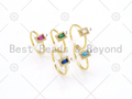 Big  Rectangle CZ Adjustable Ring,Sku#X234