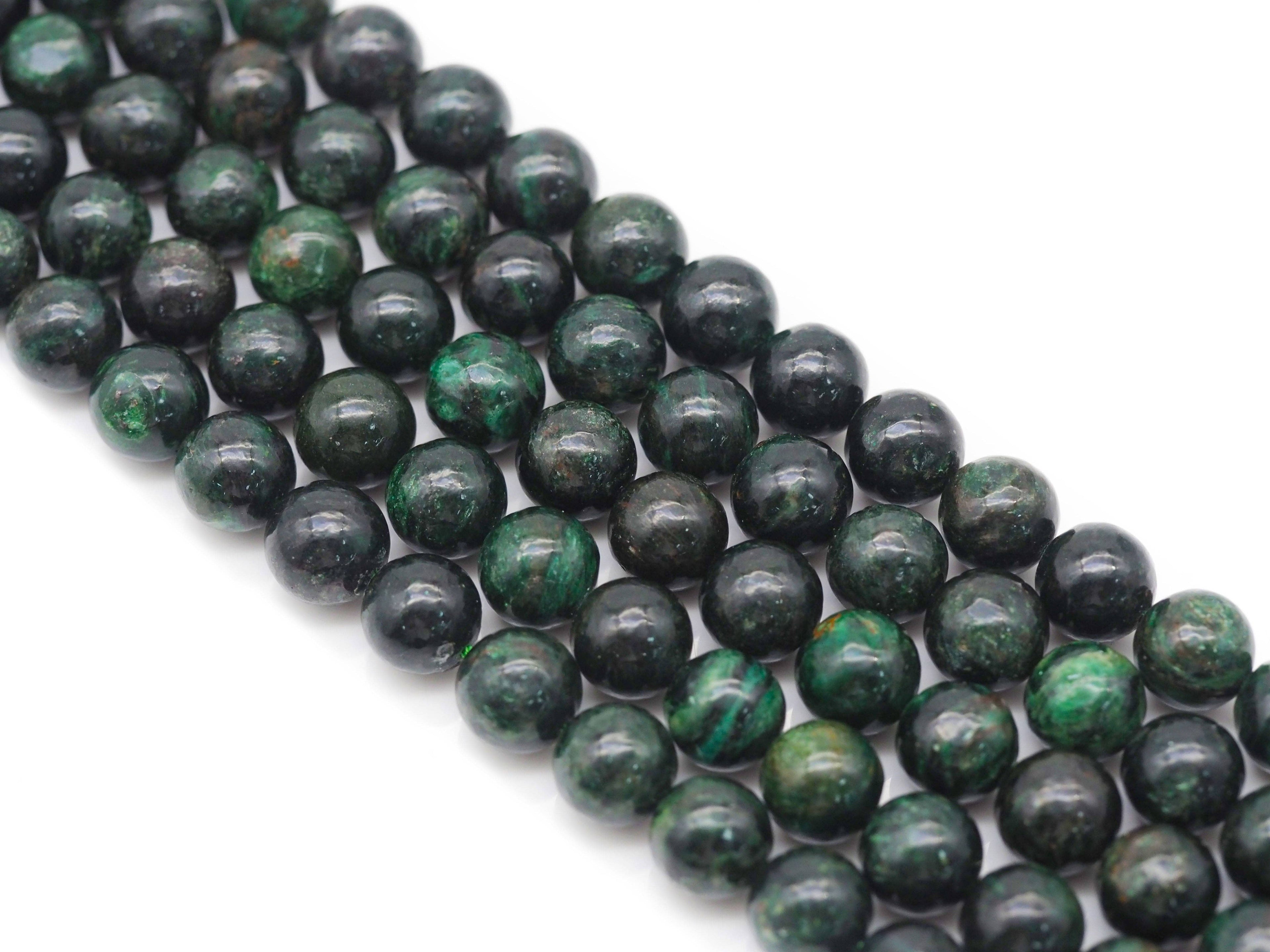 Genuine High Quality Green Kamite Round Smooth Beads, Sku#U1381