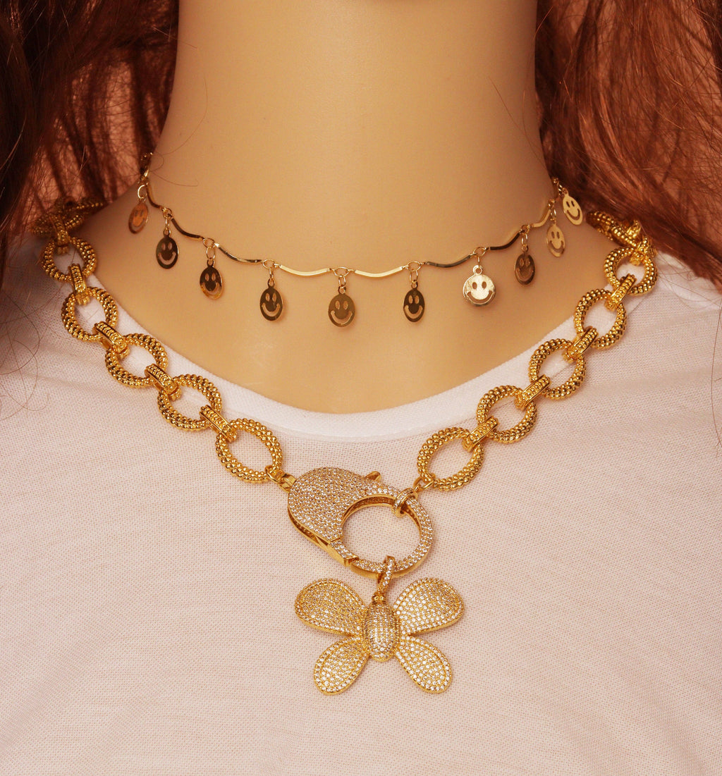 Chunky Chain Necklace Bracelet, Sku#EF209