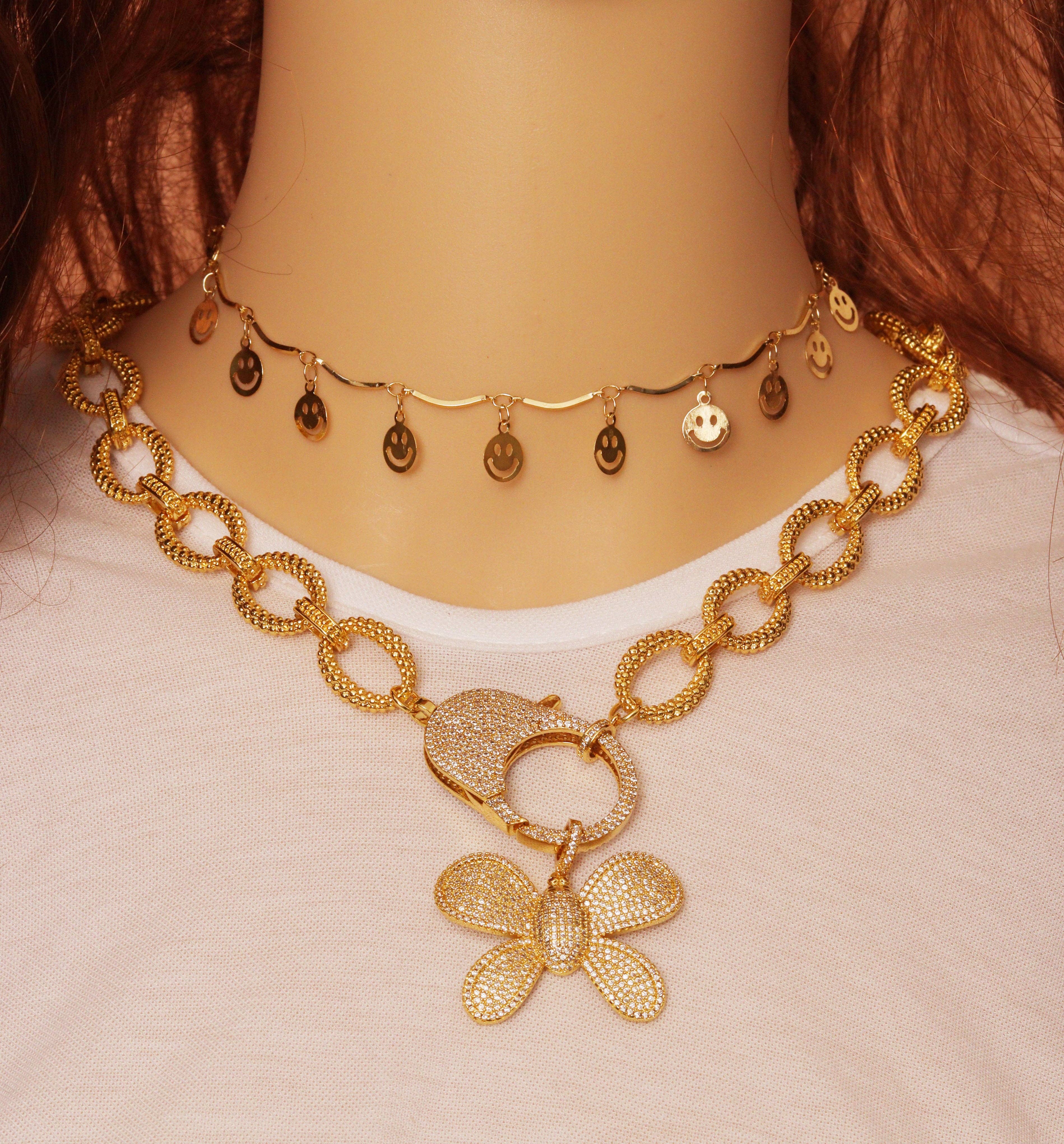 Chunky Chain Necklace Bracelet, Sku#EF209