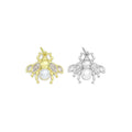 Clear CZ Gold Silver Pearl bee Insect Shape Charm Pendant, Sku#A459