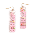 Pink Glittery Mother Dangle Earrings