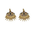 Gold Colorful CZ Evil Eye With Light beam Charm, Sku#LX92