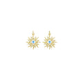 Gold CZ Evil Eye On Sun Shape Charm, Sku#Y926