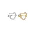 Clear CZ Open Heart Gold Silver Adjustable Ring, Sku#A172