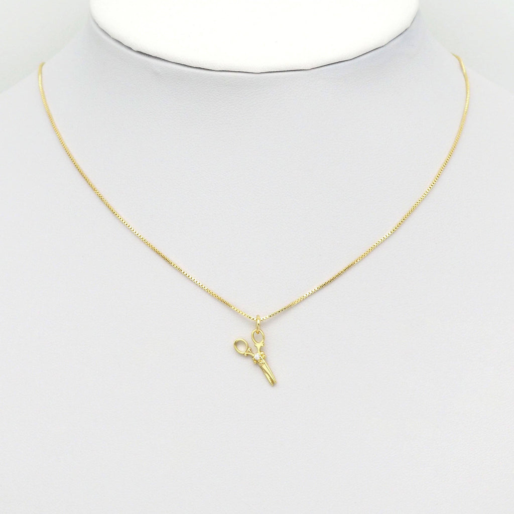 CZ Gold Scissor Charm, Sku#Y871