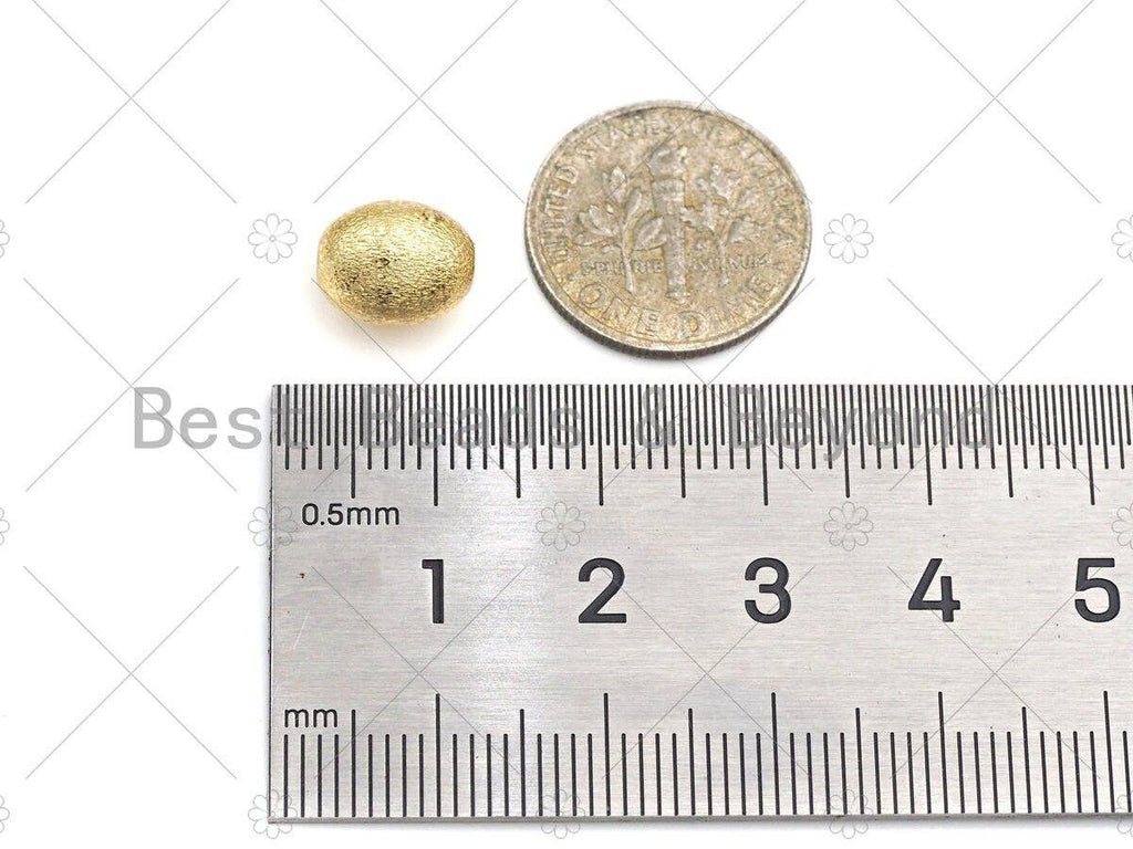 Brushed Gold Oval Shape Spacer Beads, Gold Oval Space Beads, Necklace Bracelet Beads, 8x10mm, sku#Y332