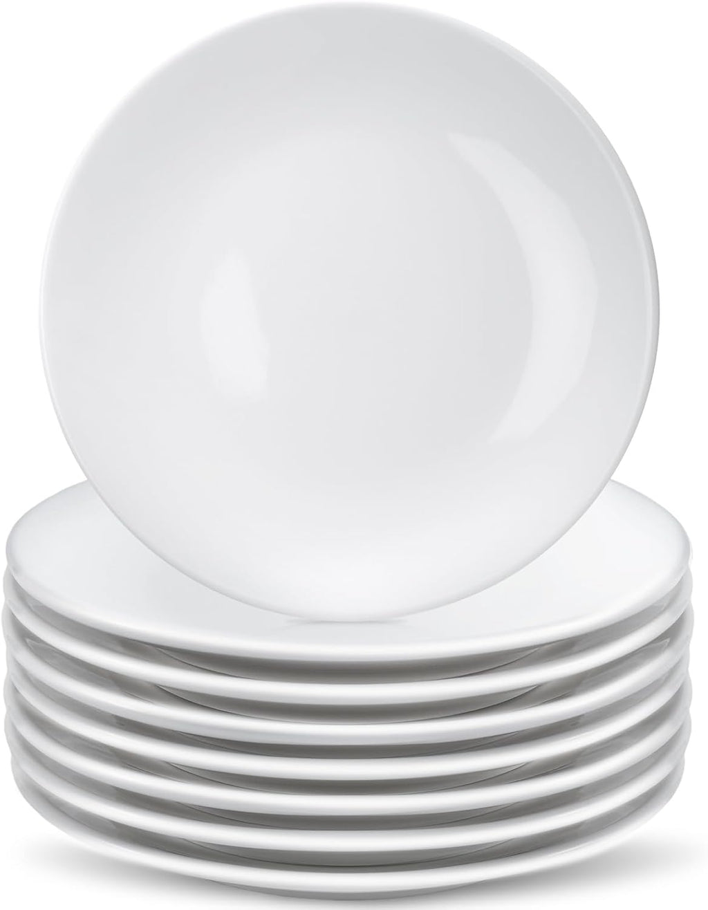 8 assiettes à dessert en porcelaine, 15 cm, assiettes à apéritif blanches, petites assiettes rondes blanches, petites assiettes pour apéritifs, assiettes à dessert en céramique pour gâteaux et collations, passent au micro-ondes et au lave-vaisselle