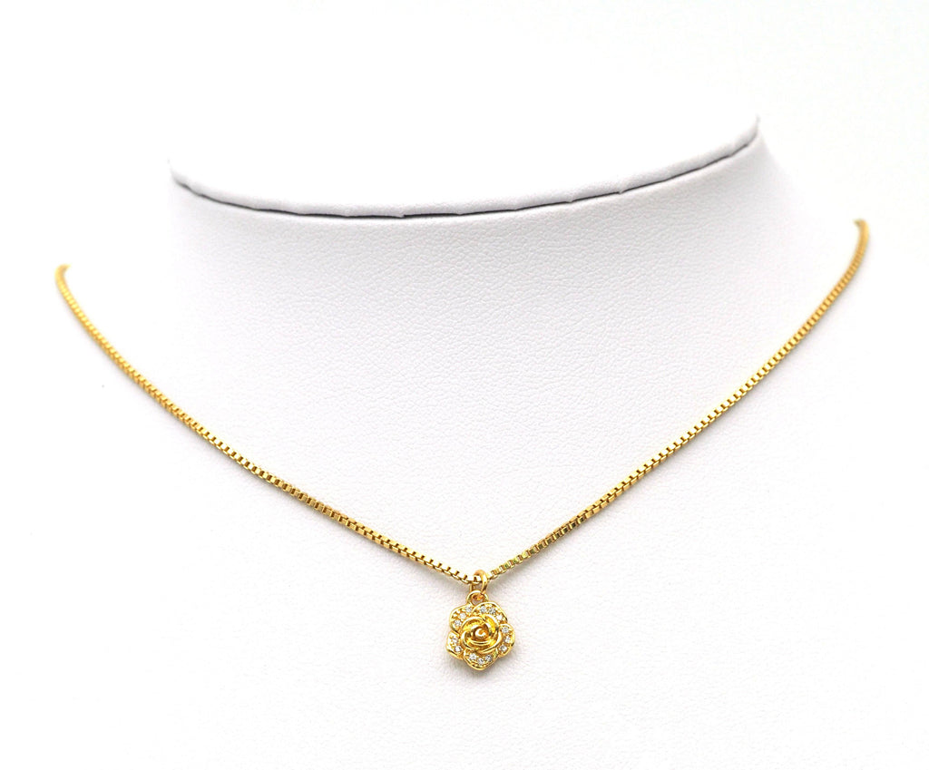 CZ Rose Flower Charm, Sku#Y625