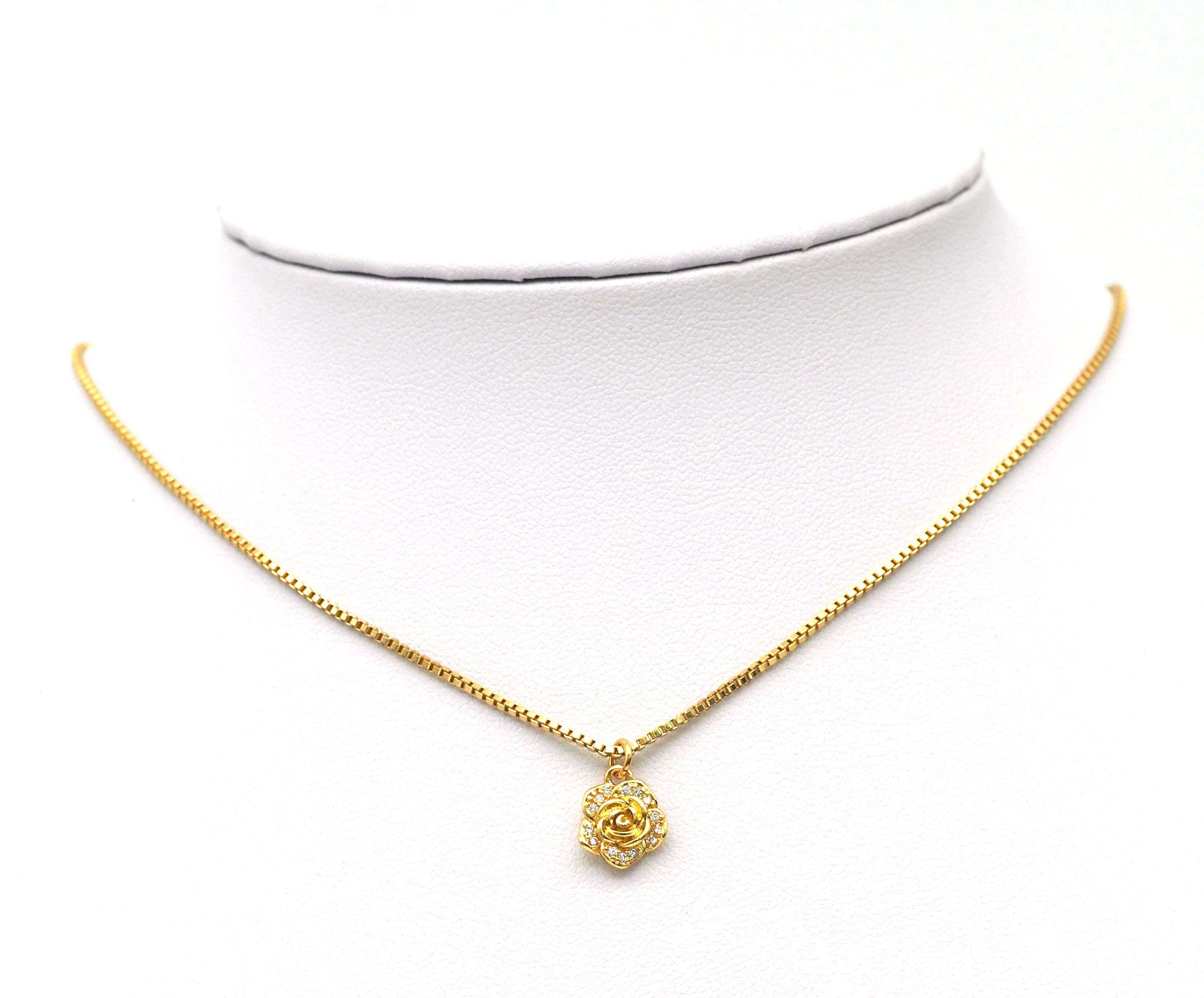 CZ Rose Flower Charm, Sku#Y625