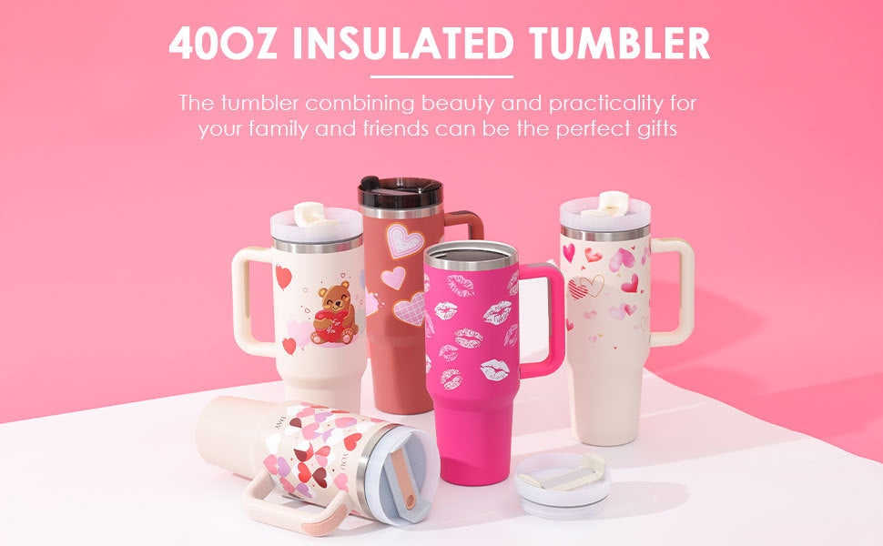 Gobelet isotherme 1,2 L avec poignée et paille, en acier inoxydable, anti-déversement, tasse à café isotherme sous vide avec couvercle, mug conique, cadeaux pour la Saint-Valentin, convient pour la voiture, la salle de sport, le bureau, les voyages