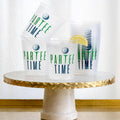 Partee Time Party Cups   Frosted/Green/Royal  16oz.