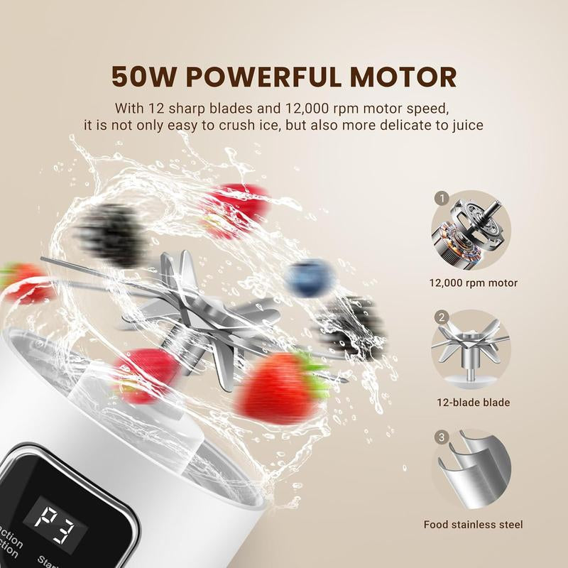 Ultimate Portable Digital Juicer Blender – Smart LED Display, Leak-Proof Design, Perfect for Smoothies, Juices & Healthy Living!