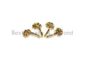 CZ Micro Pave Multi color Coconut Tree Pendant, Tree Shaped Pave Pendant, Gold plated, 10x19mm, Sku#B115