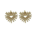 CZ Radical Heart with Sunburst Charm, Sku#L672