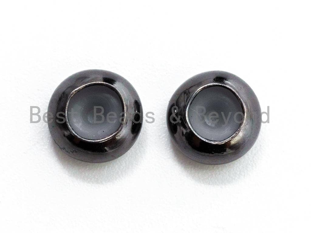 5PCS/10PCS Rondelle Rubber Stopper beads, 8mm Stopper beads 1mm Hole, CZ Spacer beads charm holder, Bracelet Necklace DIY SKU#N42