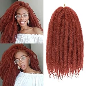 Cheveux à tresser Marley Twist 18" | Tresses au crochet | Extensions de cheveux crépus Afro Twist | Couleurs Ombré | 30 mèches/paquet