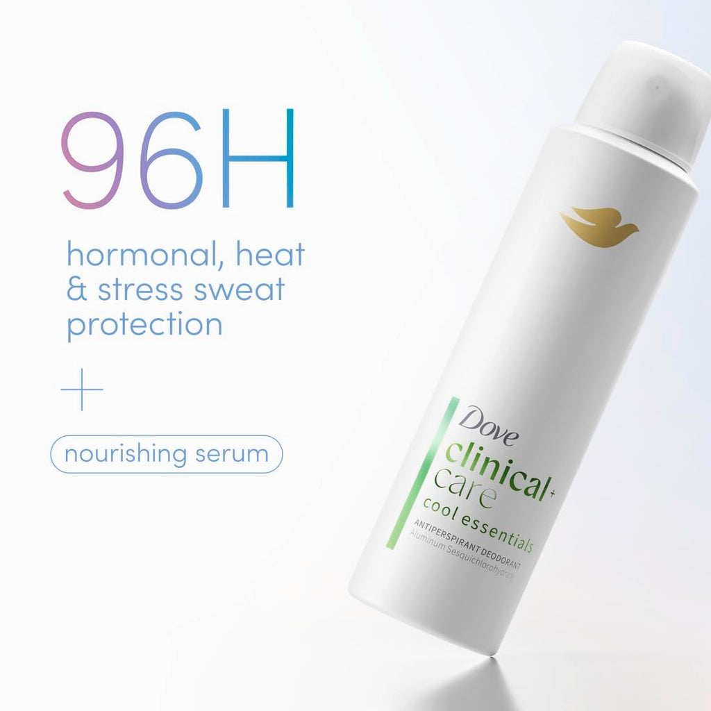 Dove Clinical + Care Anti-transpirant Déodorant Vaporisateur Sec pour Femme Fraîcheur Essentielle 107 g