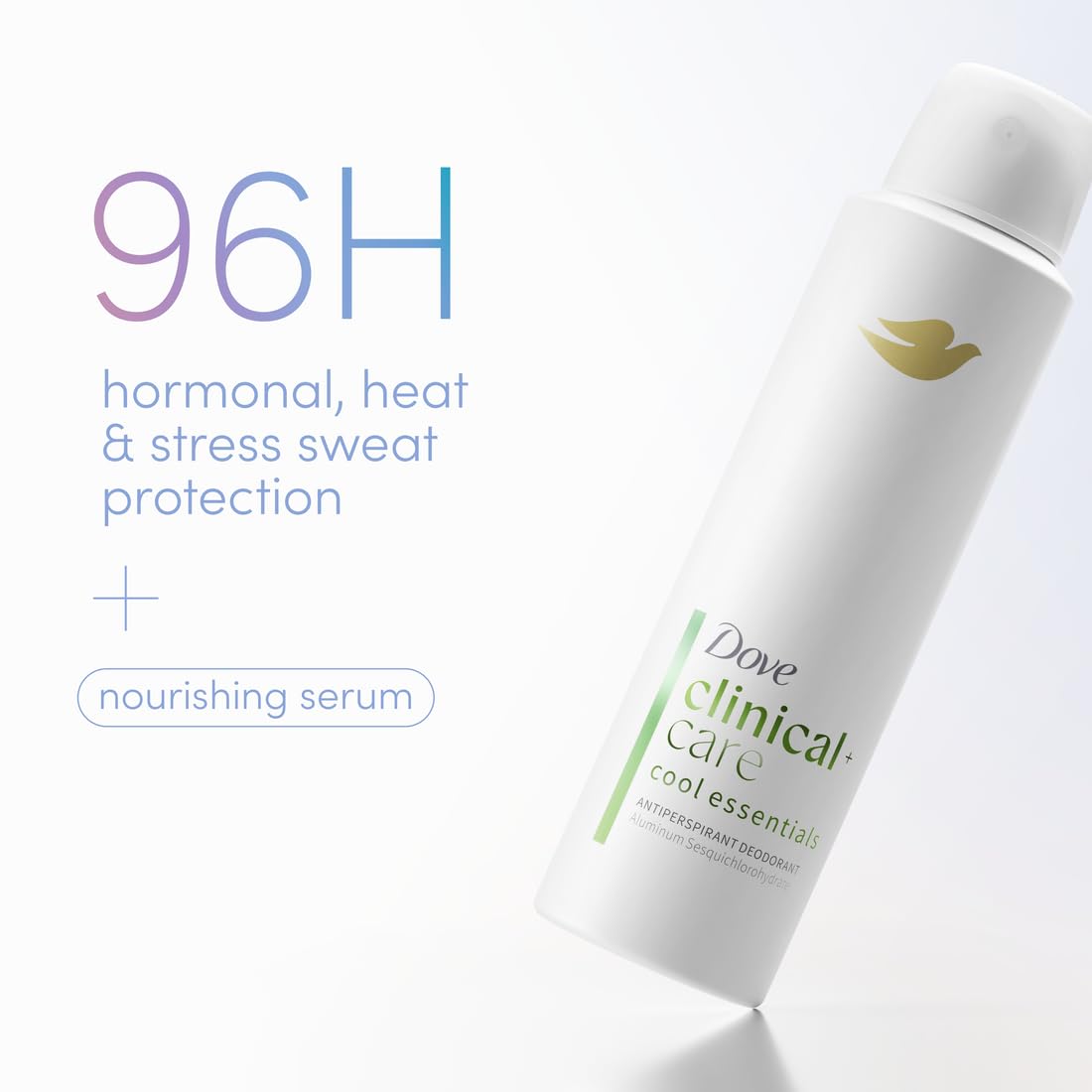 Dove Clinical + Care Anti-transpirant Déodorant Vaporisateur Sec pour Femme Fraîcheur Essentielle 107 g