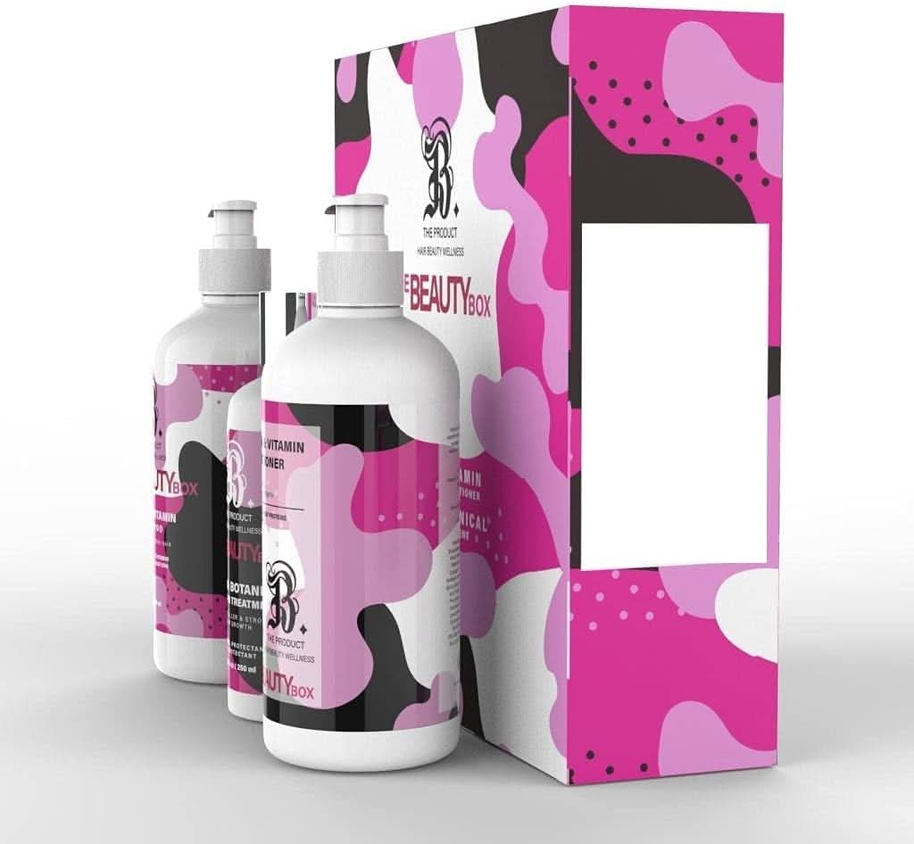 B THE PRODUCT BY THE BEAUTY BOX - Biotin Infused Shampoo and Conditioner Set 17fl oz each + Leave-in Treatment 8.2fl oz