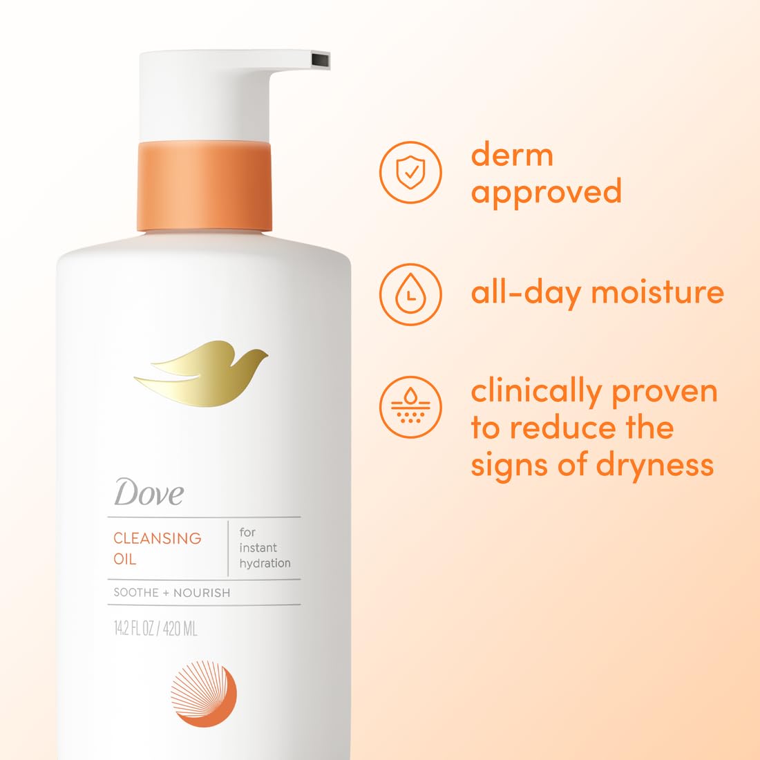 Nettoyant corporel à l'huile de douche Dove pour femmes - Nettoyant intime ultra-hydratant pour peaux sèches et sujettes aux démangeaisons, 420 ml