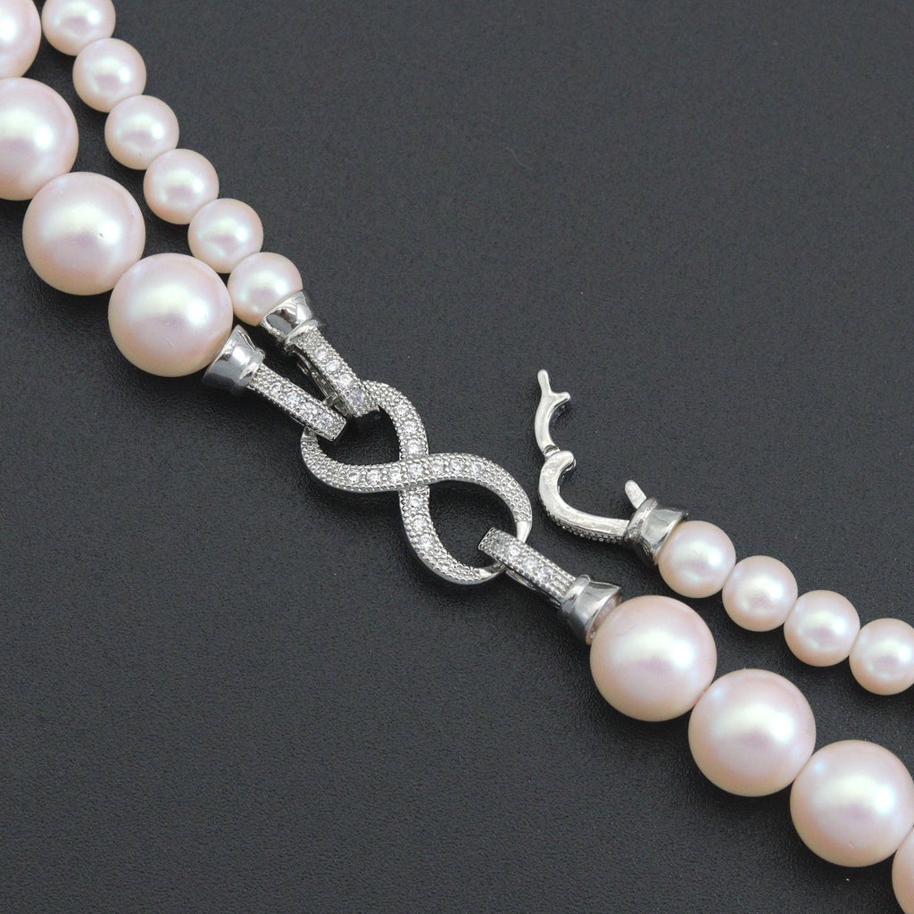 Double Line Pearl  Necklace,Sku#EF696