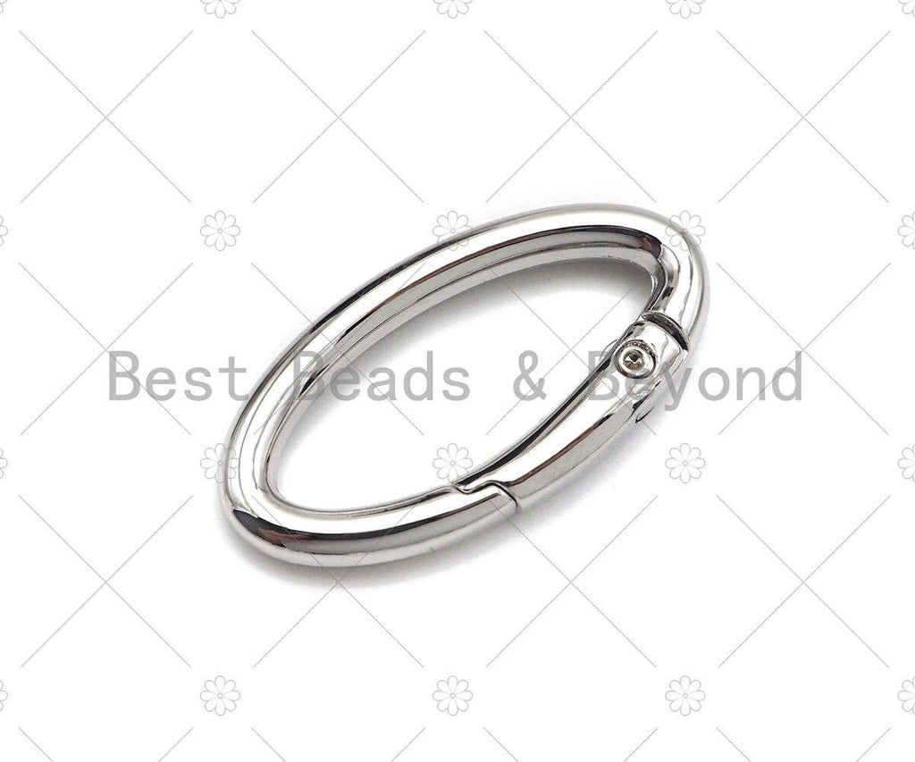 High Quality Spring Oval Clasp, Silver Gold Gunmetal Oval Carabiner, Snap Clip Trigger Spring Keyring Buckle, 17x31mm, sku#K125