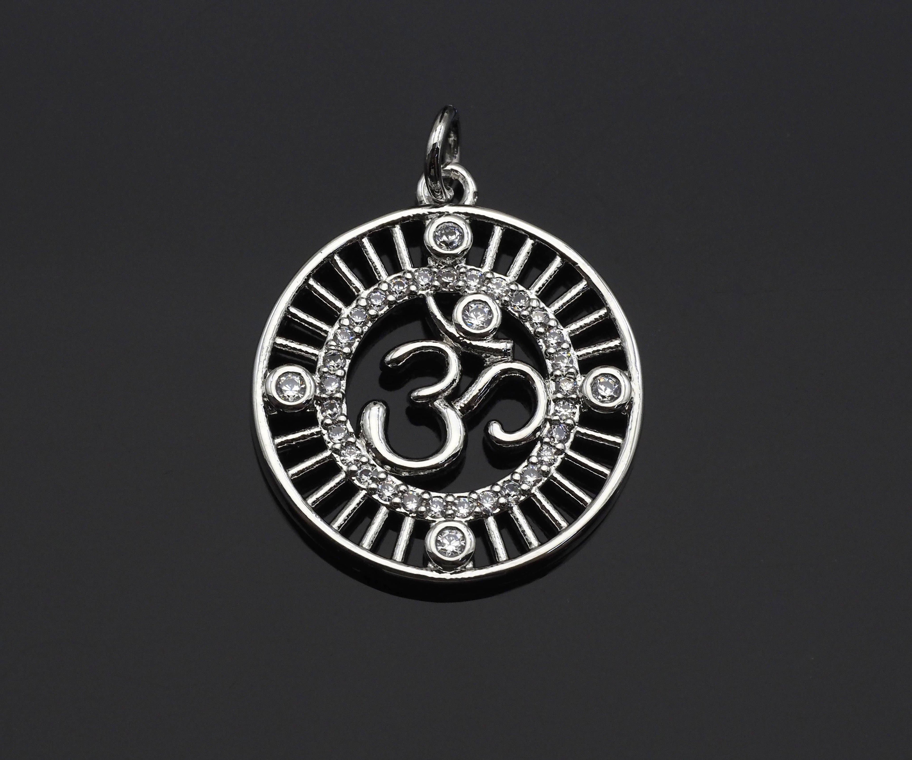 CZ Pave OM Charm, Sku#L352