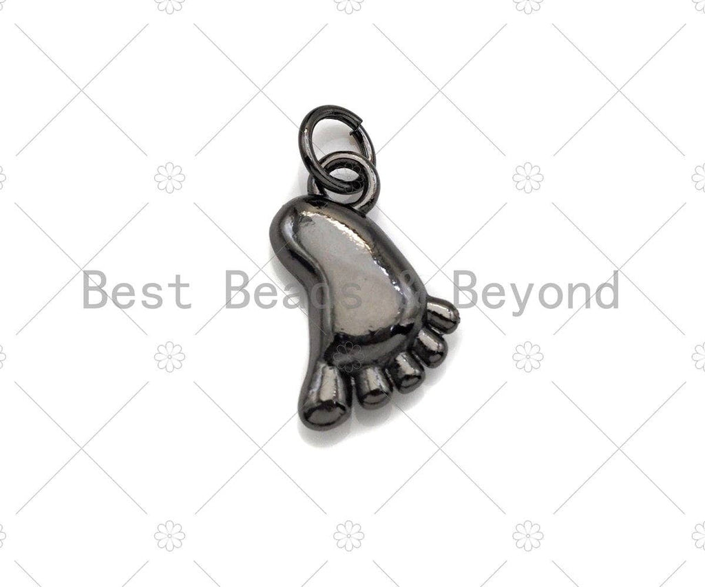 Cute Baby feet Shape Pendant/Charm, Footprint charm Pendant,Black/Gold/Rose Gold Tone, 10x13mm, Sku#Y274