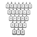 Silver Initial Tag Letter Charm, CZ A - Z Alphabet Letter, SKU#ML75
