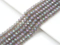 AB Mystic Natural Gray Agate Rondelle Faceted Beads, Sku#UA281